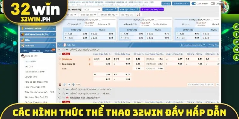 Các hình thức thể thao 32win đầy hấp dẫn