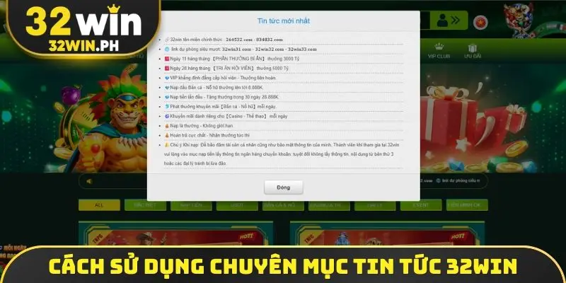 Cách sử dụng chuyên mục tin tức 32win