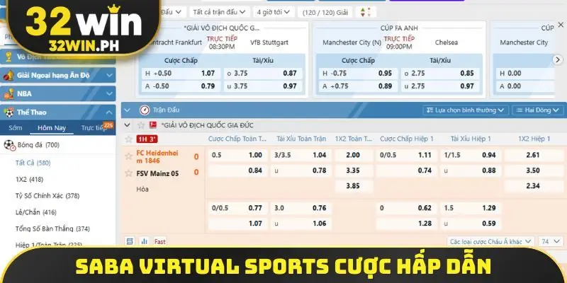 SABA Virtual Sports cược hấp dẫn
